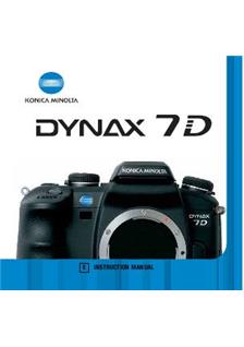 Minolta Dynax 7 D manual. Camera Instructions.